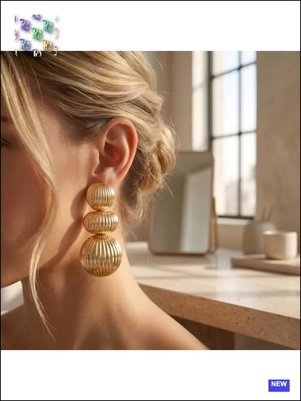 Large Gold Ball Earrings Chunky Oversized Big Dangle Statement Earrings Trendy